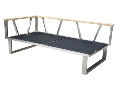 Zebra Belvedere Lounge 2-Sitzer, Armlehne links Rahmen Edelstahl - ohne Polster 156 cm x 82,5 cm x 75 cm