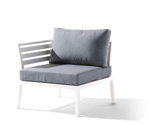 Sieger Cannes Seitenelement links Aluminium wei� mit Polstern