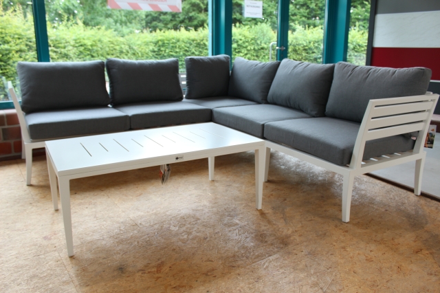 Sieger Cannes Loungeset Aluminium wei� inkl. Polster (Ausstellungsst&uuml;ck)