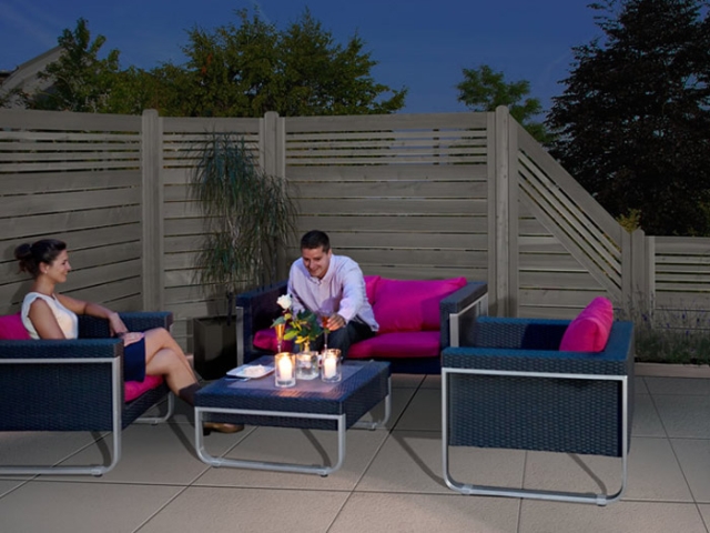 Zaun Sina 51203 Kiefer kdi grau mit Gitter 180x180cm