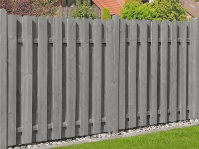 Bohlen-Zaunreihe Boleo Kiefer kdi grau 180cm H&ouml;he