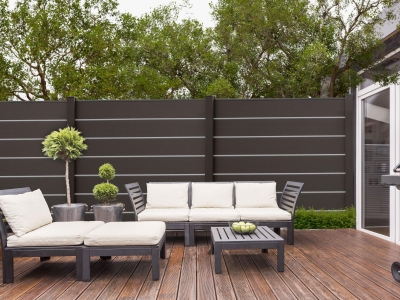 GrojaSolid Grande Premium BPC Steckzaunanlage anthrazit GrojaSolid Grande Premium BPC Steckzaunanlage anthrazit