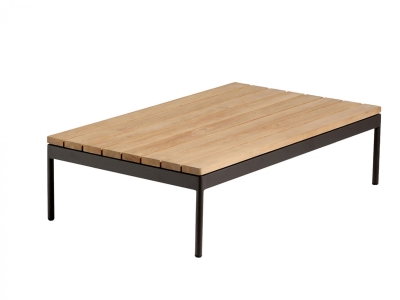 Niehoff Azuri Loungetisch 120x70x28,5cm Gestell Aluminium anthrazit Tischplatte Teak