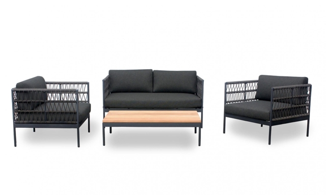 Niehoff Gartenm�bel Loungegarnitur Azuri 4 Aluminium anthrazit 4 -teilig