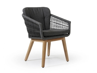 Brafab Kenton Diningstuhl geflochten, Teak Gestell, inkl. Kissen