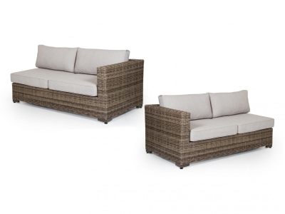 Brafab Ninja Lounge 2-Sitzer-Set 164cm, Geflecht New Rustic mit Polstern