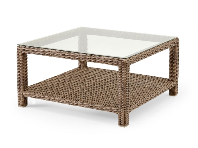 Brafab Ninja Loungetisch 90x90cm, New Rustic mit Glasplatte