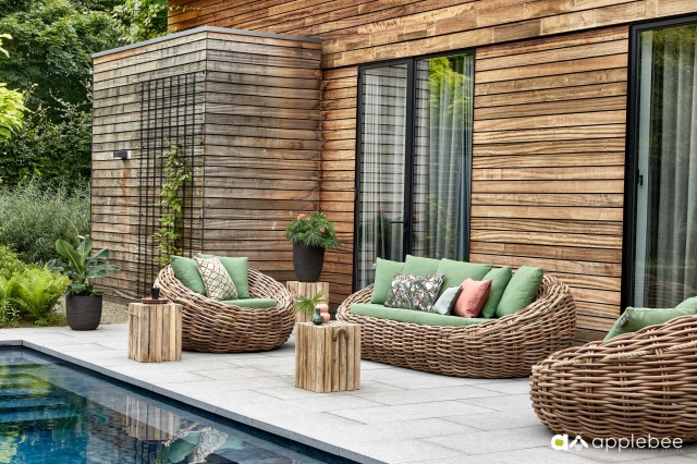 Apple Bee Cocoon Lounge Sofa Gr�n inkl. Kissen 236x130x92cm