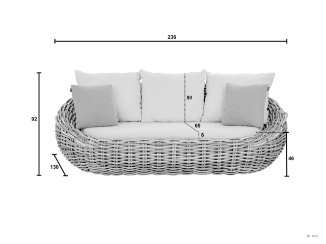 Apple Bee Cocoon Lounge Sofa Gr�n inkl. Kissen 236x130x92cm