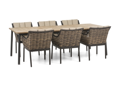Apple Bee Milou Dining-Set schwarz II 1 Tisch 240x100cm und 6 Sessel Apple Bee Milou Dining-Set schwarz II 1 Tisch 240x100cm und 6 Sessel