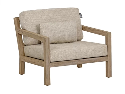 Apple Bee Olive Lounge Chair aus Teakholz coastal mit Kissen Apple Bee Olive Lounge Chair aus Teakholz coastal mit Kissen