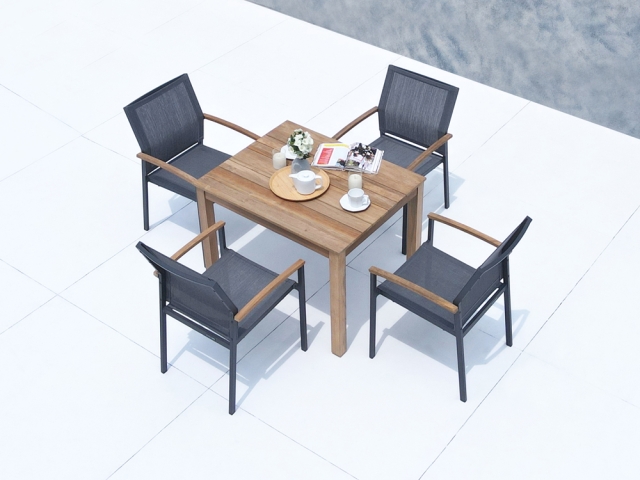 Zebra Alex Stapelsessel Ebony-Grey Aluminium graphit