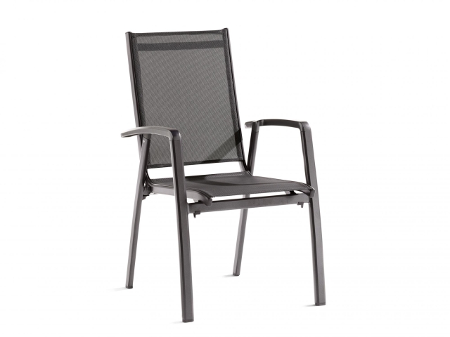 Sieger Salerno Stapelsessel Aluminium eisengrau