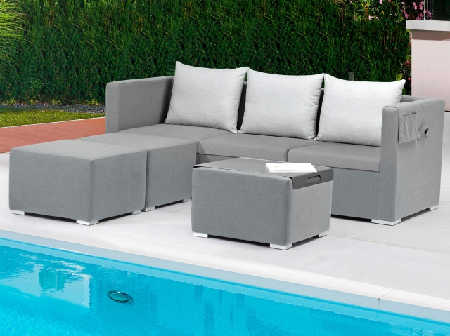 Zebra Jack Lounge Set Textil mit Kissen und Schutzhaube