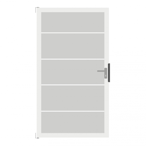 GroJa Ambiente Glastor DIN rechts ESG 100x180cm Blockstreifen-Rahmen EV1