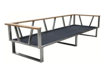 Zebra Belvedere Lounge 3-Sitzer Rahmen Edelstahl - ohne Polster 239 cm x 82,5 cm x 75 cm