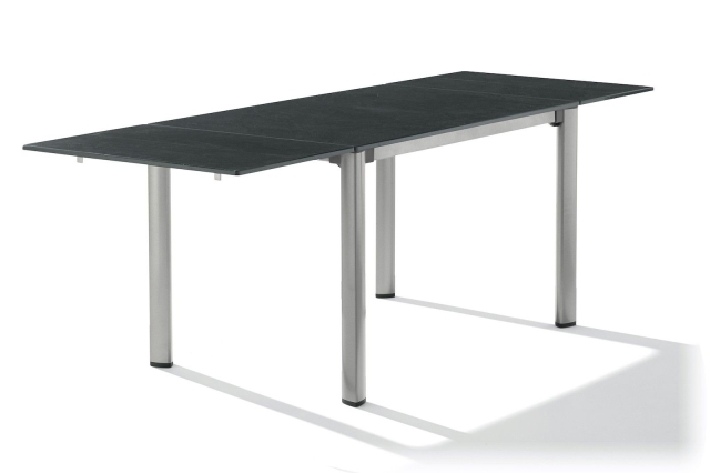 Sieger Exclusiv-Tisch verl�ngerbar 120-170-220cm, graphit Tischpl. Vivodur Schiefer