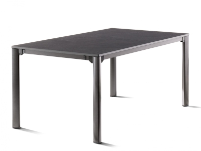 Sieger Exclusiv-Tisch verl&auml;ngerbar 165-225-285x95cm, Alu eisengrau Tischpl. Vivodur Schiefer