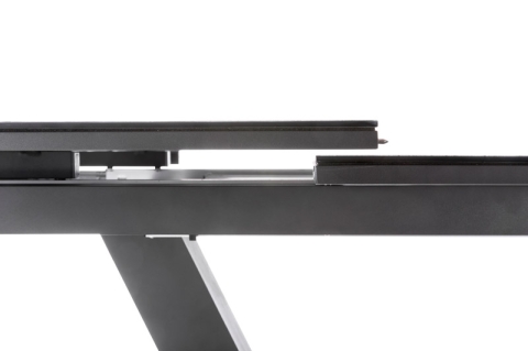 Niehoff Prano Alu-Ausziehtisch, 180/240x100cm Glaskeramik Holzoptik