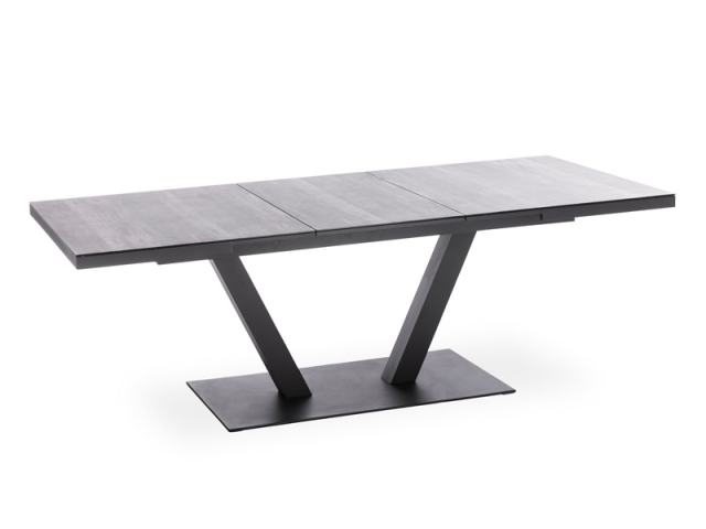 Niehoff Prano Alu-Ausziehtisch, 180/240x100cm Glaskeramik Holzoptik