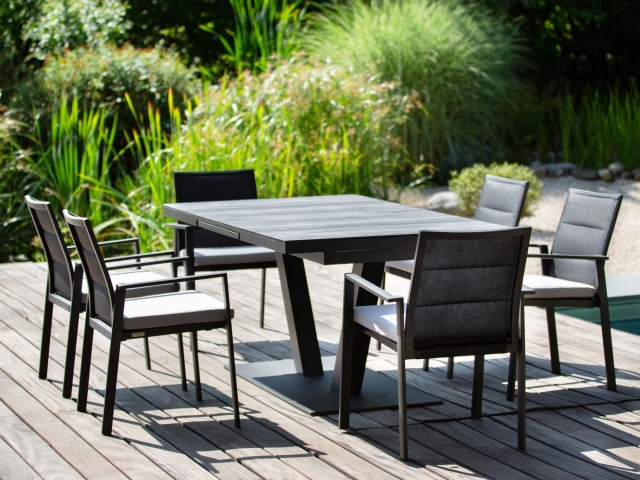 Niehoff Gartenm�bel Sitzgruppe Prano Ausziehtisch-Nancer Stpaelsessel