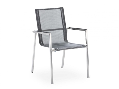 Niehoff Urban Armlehnstuhl, Gestell Edelstahl geb&uuml;rstet, stapelbar