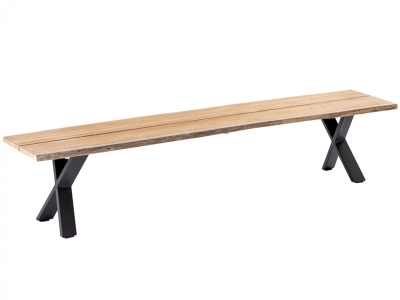 Niehoff Xenio Bank 220x40cm Sitzfl&auml;che Teak geb&uuml;rstet Gestell Aluminium anthrazit