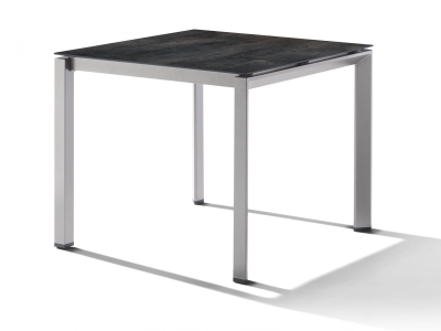 Sieger Gartentisch 90x90cm Polytec Zement anthrazit-Gestell Graphit