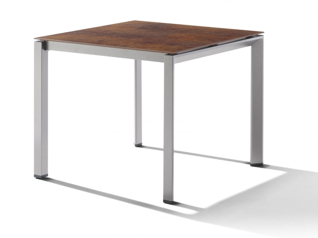 Sieger Gartentisch 90x90cm Polytec Bronze-Gestell Graphit