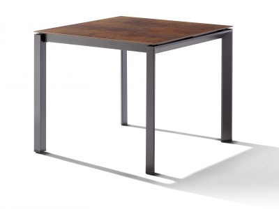 Sieger Gartentisch 90x90cm Polytec Bronze-Gestell Eisengrau