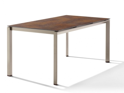 Sieger Gartentisch 160x90cm Polytec Bronze-Gestell Champagner