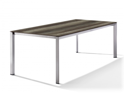 Sieger Gartentisch 220x100cm Polytec Eiche dunkel-Gestell Graphit