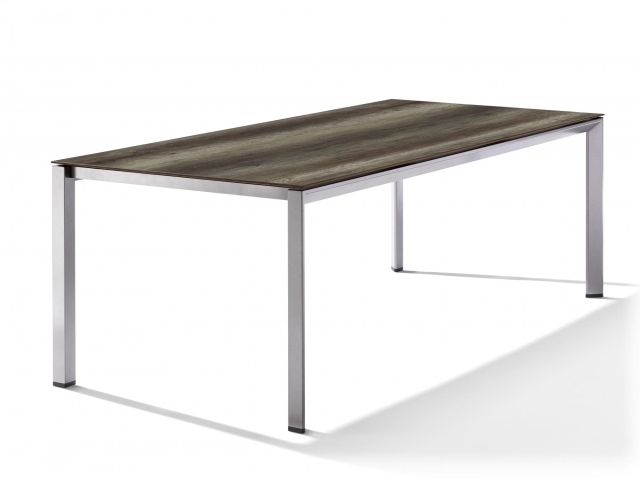 Sieger Gartentisch 220x100cm Polytec Eiche dunkel-Gestell Graphit