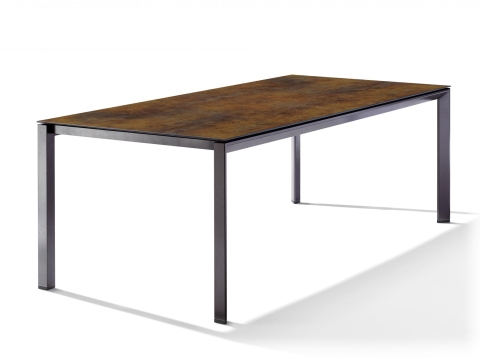 Sieger Gartentisch 220x100cm Polytec Bronze-Gestell Eisengrau