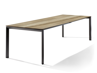 Sieger Tisch verl&auml;ngerbar 180-290x100cm Eisengrau-Eiche hell