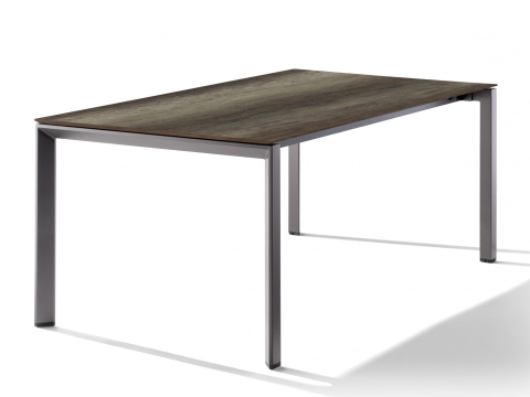 Sieger Tisch verl�ngerbar 180-290x100cm Eisengrau-Eiche dunkel