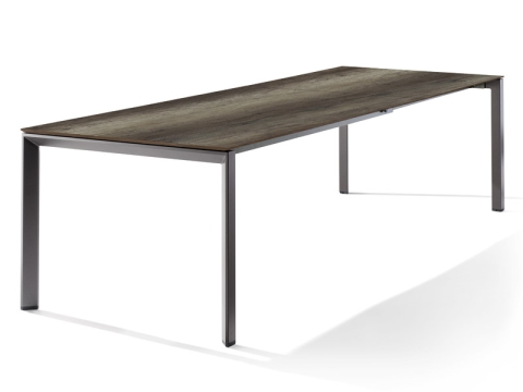 Sieger Tisch verl�ngerbar 180-290x100cm Eisengrau-Eiche dunkel