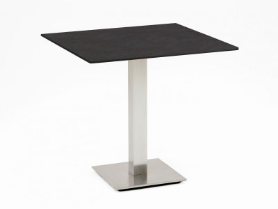 Niehoff Bistro Tisch quadratisch 81x81cm, HPL Granit-Design, Edelstahl-Gestell