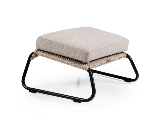 Brafab Midway Fu�hocker, Geflecht beige, inkl. Kissen