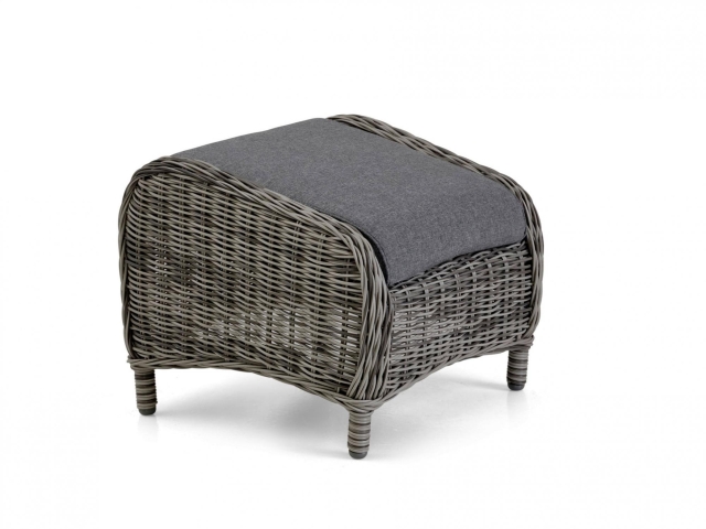 Brafab Rosita Fu�hocker, Geflecht grau, inkl. Kissen