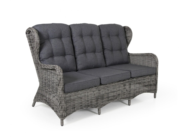 Brafab Rosita Gartensofa 170cm, Geflecht grau, inkl. Kissen