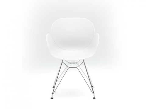 Niehoff Sushi Schalensessel Gestell verchromt white