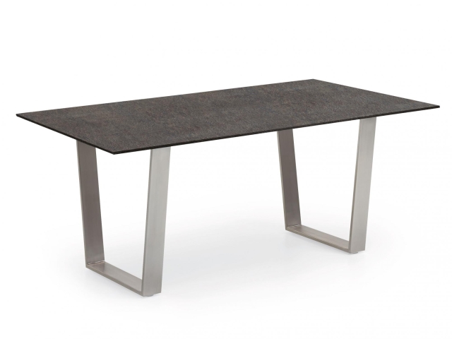 Niehoff Primus Designtisch Trapezkuve HPL Granit-Design 180cm