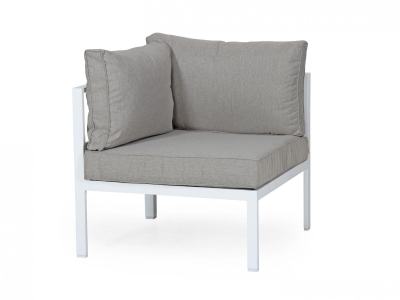 Brafab Leone Lounge Eckmodul 74x74cm, Aluminium wei&szlig;, inkl. Polster