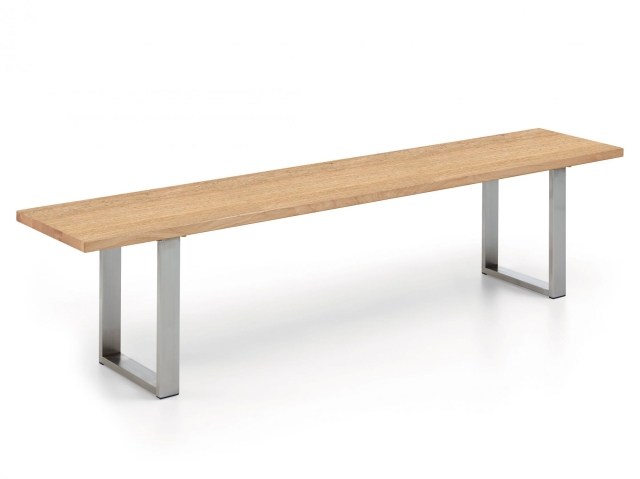 Niehoff Oak Edition Bank Eiche bianco Edelstahl geb�rstet 140cm