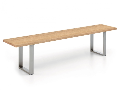 Niehoff Oak Edition Bank Eiche bianco Edelstahl geb�rstet 220cm