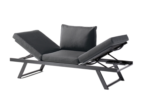 Sieger Auckland Daybed, Aluminium graphit inkl. Polster grau 204x72x81cm