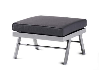 Sieger Auckland Hocker,-Tisch Alu graphit- Polster grau 72x72x47cm