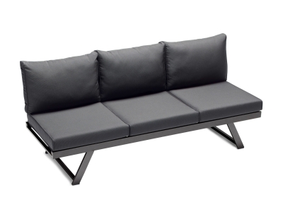 Sieger Auckland Daybed, Aluminium eisengrau - inkl. Polster grau 204x89cm