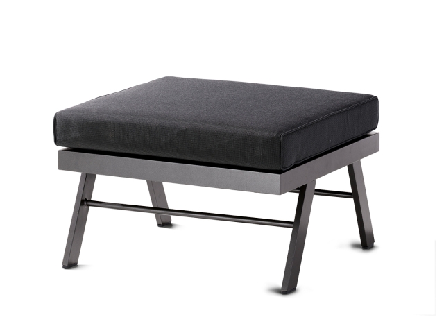 Sieger Auckland Hocker-Loungetisch eisengrau- inkl. Polster grau 72x72x47cm